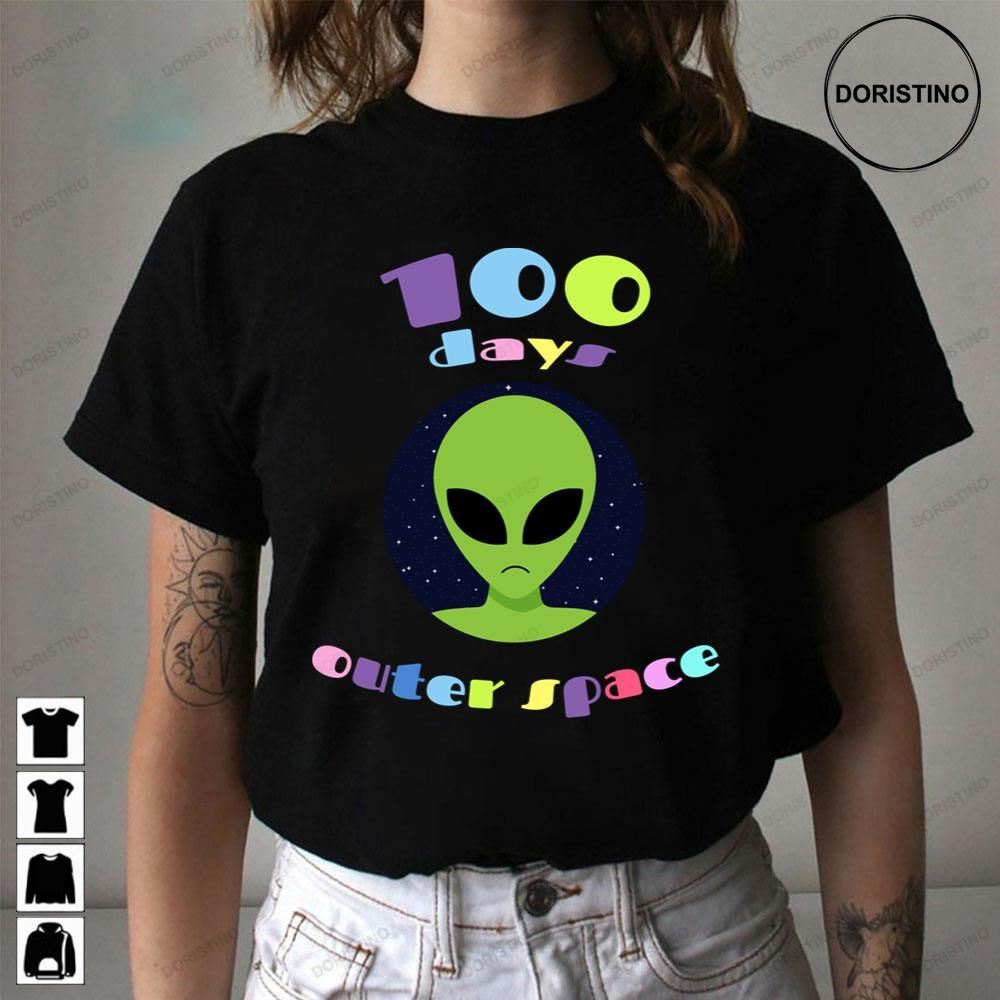 100 Days Outer Space Ufo Aliens Awesome Shirts
